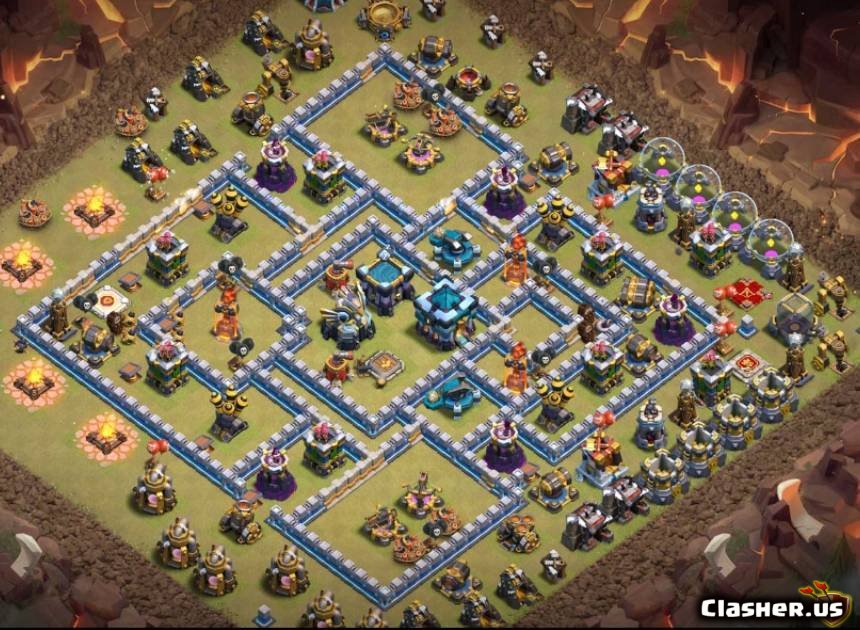 Map Town Hall 13 Copy Base [Town Hall 13] Th13 War/Trophy Base V311 [With Link] [11-2019] -  War Base - Clash Of Clans | Clasher.us