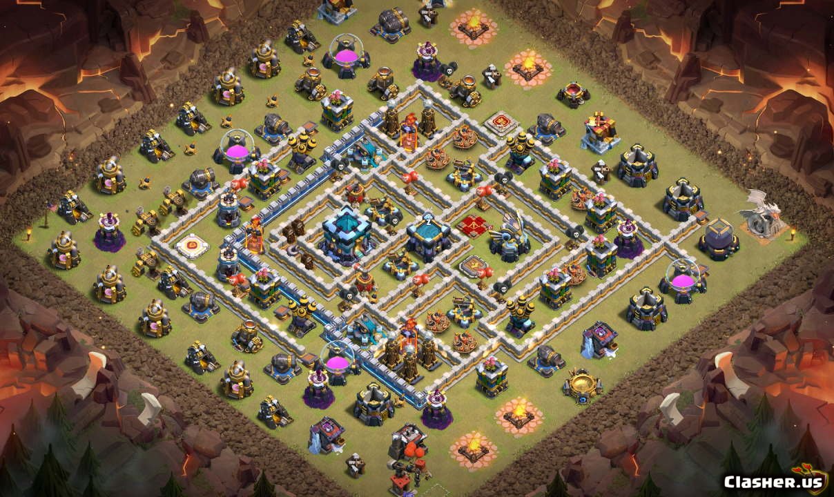 Map Town Hall 13 Copy Base [Town Hall 13] Th13 Trophy/War Base V329 [With Link] [11-2019] -  War Base - Clash Of Clans | Clasher.us