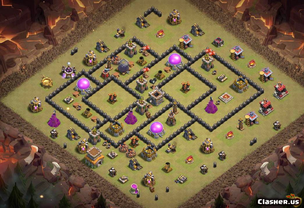 Copy Base Town Hall 8 TH8 Trophy/War base #94 With Link 5-2020 - ...