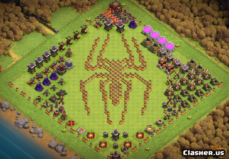 clash of clans spider base
